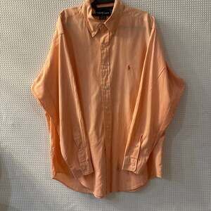 Ralph Lauren Classic Fit Orange and White Stripe Long Sleeve Button Down Shirt